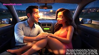 MILF seduces old family friend with secret sex in car