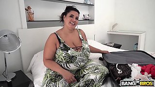 Incredible BBW Sofia Rose flashes her big tits