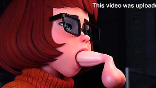 Velma's Ghostly Blowjob & Creampie Orgy