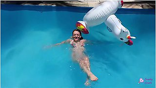 Candy Enjoying A Summer Day In The Pool