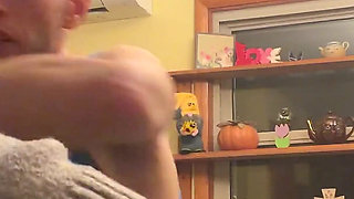 Bend Emo Girl Over Kitchen. Stool in Bright Airy Kitchen Dirty Talk Whole Time