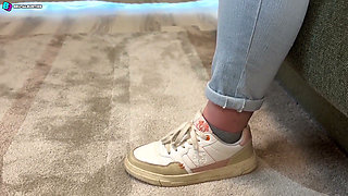 She Totally Hates His Balls!! Kicking, Stomping with Dirty Soles on Testicles!