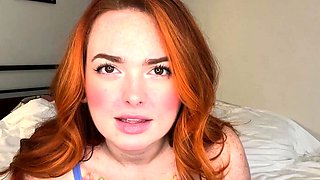 Redhead BBW with Big Boobs Blowjob Tittyjob Facial