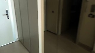 Cute Blonde Teen with Big Tits Seduced by Hotel Service Man