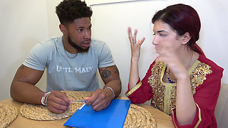 Arab Stepsister Skips Italian Lesson with BBC Stepbrother for Anal