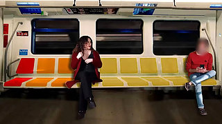 My Hubby Films Me Jerking Off A Stranger On The Train - LadyRoma Latina MILF Public Handjob