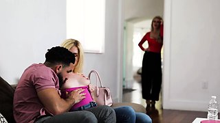 Amazing blowjob threesome movie with amazing blonde