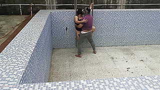 Hyderabad's Telugu lovers enjoy sucked pussy in swimming pool farmhouse outdoor Telugu fuck