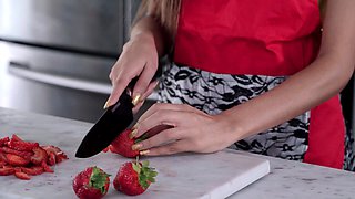 Sex starved teen cutie gets fed hard cock in the kitchen