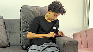 Curious Stepbrother Discovers That His Little Stepsister Is Masturbating and Helps Him Take the Urge Out of His Big Cock.