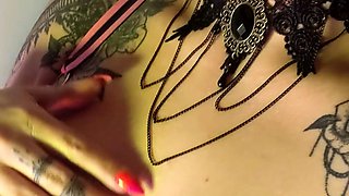 Cute curly brunette solo webcam masturbation