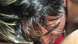 my black bull brokes my thong while fucking me rough and creampies me and eats his own cum