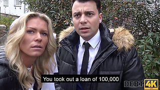 DEBT4k. Blond bride dragged into sex with loan shark near her groom