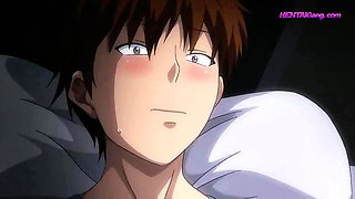 Blushing blonde step sinks down and bounces hard on thick cock • Exclusive Hentai (Subbed)