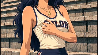 3D Anime Team Sailor Cheers on Volleyball Team From the Stands