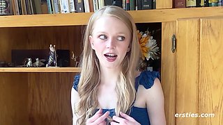 Hot blonde Alice D enjoys the sensation of rope on her skin while pleasuring herself