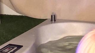 Romanian Celebrity Ema Karter Casually Fucks a Guy by the Hot Tub at Night