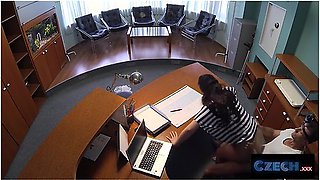 Doctor Fucks Patient Hard On Desk To Cure Back Problems - George Uhl And Brunette Babe