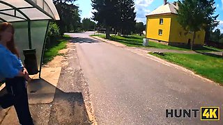 Hunt4k. red haired babe was truly innocent to fuck while gf was witnessing