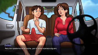 Making love to her stepmother so intense that it leaves her shaking - summertime saga