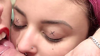 4K Cock Addicted Girls Nose Job Nose Fucking Sniffing Cum