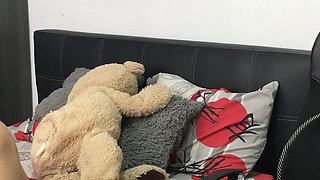 My girlfriend sends me hot video showing her tits.