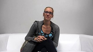 Blonde cumshot amateur MILF POV jerking in the kitchen