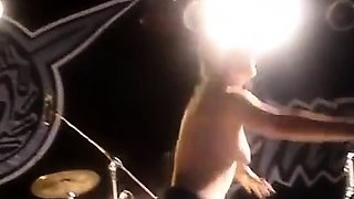 sexy girls flashing public nude rock concert striptease