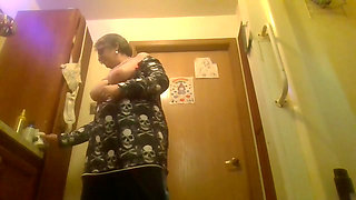 New Model Tries Strip Tease and Touching Herself with Hot Vibe Huge Dildos