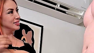 Colombian MILF Gets a Virgin Guy Who Knocks on Her Door to Fill Her with Cum - Andrea Castro & Pipe Boy