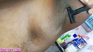 Indian tamil armpit and pussy full cleaning shaving video