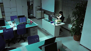 Office Gangbang Asian Slut Sucks Every Cock and Gets Covered