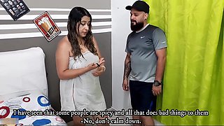 A VERY HORNY MAN BLINDFOLDED HIS HOUSEMATE TO MAKE HER CUM AND SLAPS HER BUTT UNTIL HE CUMS - SPANISH PORN