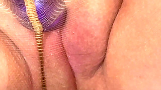 Mrs Mature Feet in Tan Tights playing solo 414