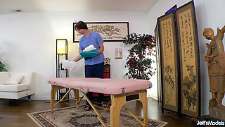 Trainee Masseur Does His Best to Satisfy Big Plumper Crystal Blue