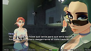 Hentai anime with busty redhead in a sexy visual novel