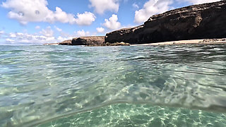 Naked MILF Swimming with Anal Plug Underwater