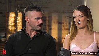 Bound slave flogged and rough shagged by big male pole