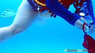 We take her bikini bottom off for some fun at the bottom of the sea!