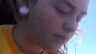Busty amateur teen outdoor hardcore facial action