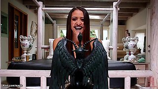 Bound spreaded babe fucked by family