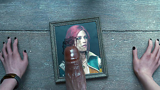 Ciri’s Nighttime Fun - Futanari Cum on Redhead Triss Portrait 3D Animation
