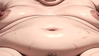 Horny Obese BBW Masturbates Her Hairy Wet Pussy - Big Belly Solo Play