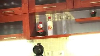 Hot Babe with Big Natural Oiled Boobs Home Alone