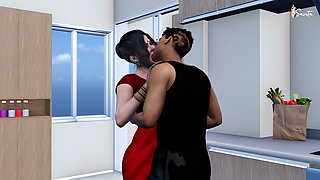 I fucked my horny, desi Stepmom in the kitchen.