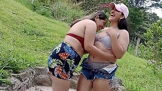 Secret Poolside Lesbian Fun: Stepsister Candyrouse Licked and Fucked Behind Boyfriend's Back