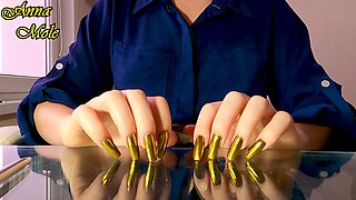 Tapping Nails Golden Nails
