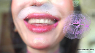 Nasty Messy Purple Lipgloss Kiss Spit Kissing