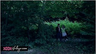 The Busty Blonde Gets Naughty In The Forest