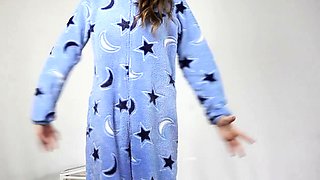 Hot brunette amateur MILF rides hubbys cock